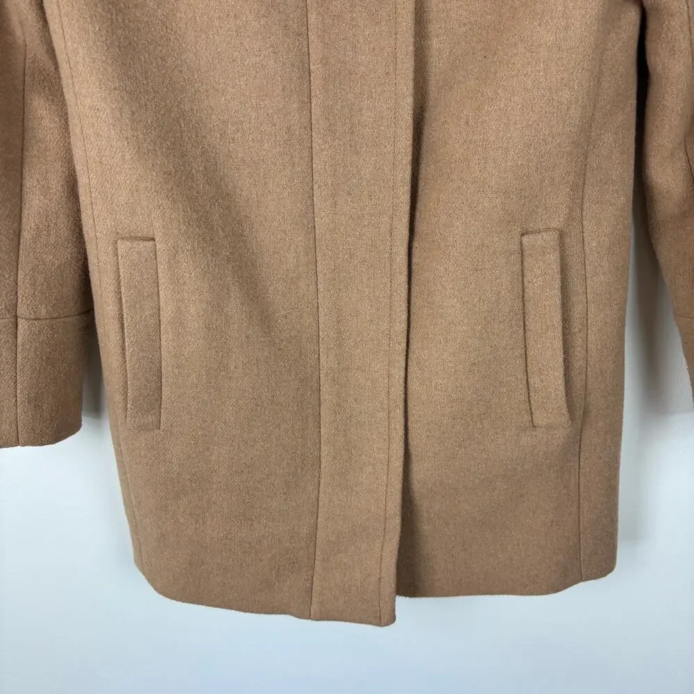 J.Crew City Coat Heather Acorn Brown 6 wool blend AB945